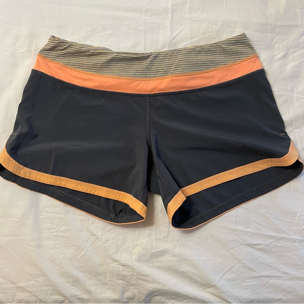 lululemon grey and Orange Athletic Shorts